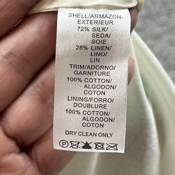 Kensie Pretty Dress Womens Small White Multi Silk Linen Abstract Print Sundress - Picture 7 of 8